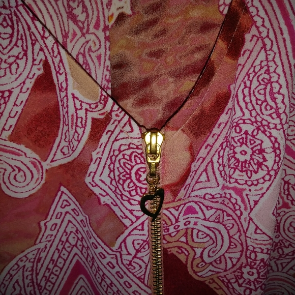 Thalia Sodi multi color pink medium zip up blouse - Picture 3 of 7